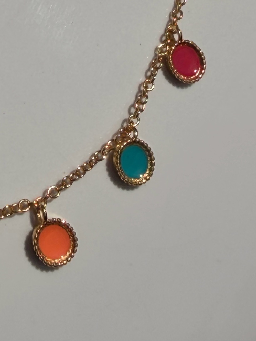 💙🧡💚Gorjana Gold Chain Anklet w/hand painted Enamel Discs